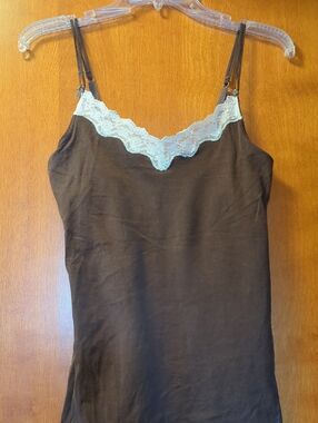Gilly Hicks Brown Cami with Cream Lace